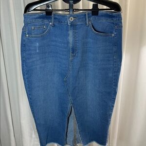 NWOT Addition Elle Blue Denim Midi Skirt Jeans Amazing Condition Size 18